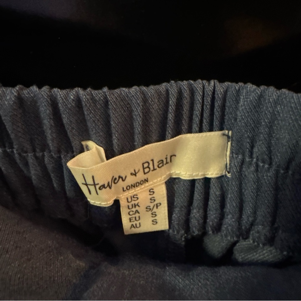 Blue Dress Pants W/Front Detail by Haver and Blair Sz S - Picture 3 of 10